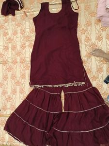 Kurta Sharara Dupatta Set With Coreset Chest
