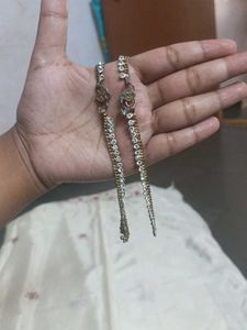 Gold Plated Anklets With White Stones