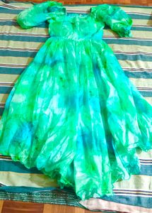 Tie-dye Green Dress
