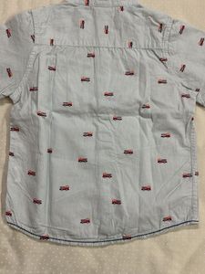 Fire Engine Print Shirt For Boys