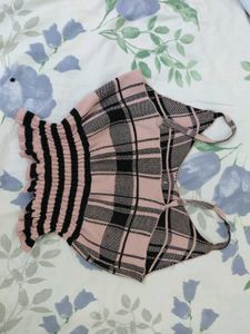 Pink Plaid Cami Top