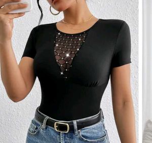 Chic Black Mesh Bodysuit