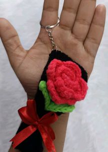 Crochet Mini Rose Bouquet Keychain 😍