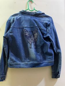 Denim Jacket with Butterfly