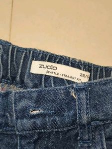 Blue Denim Wide Leg Cargo Pants