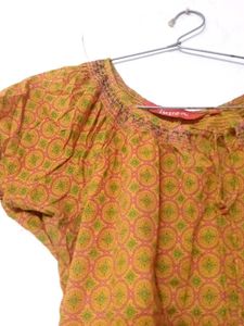 Boho Chic Mustard Tunic Top