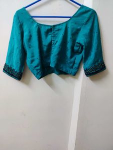 🌟Teal Embroidered Fully Stitched Blouse