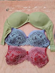 36 Size, 3 Bras + Free Jockey Lingerie