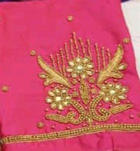 Pink Aari Work Bluose