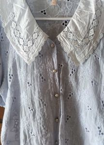 KoreanHakoba Pure Cotton Light Blue Top