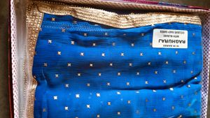 New Royal Blue &amp; Gold Saree