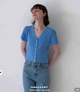 New with tag Pinterest Cute Light Blue Knit Top