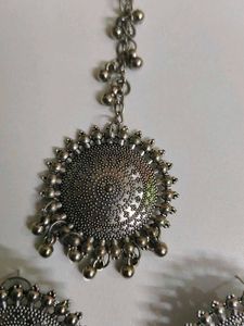 Oxidized Silver Jhumka Set