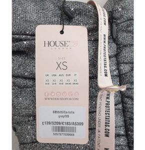 HOUSE OF CB &#39;Carlotta&#39; Grey lurex sparkle glitter