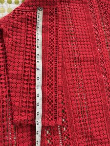 Red Crochet Knit Top