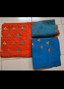 Full unstitched dress top bottom n dupatta(New)