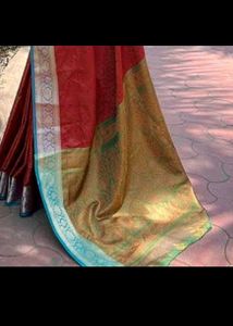 Elegant Red &amp; Gold Saree