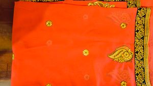 Orange Embroidered Saree