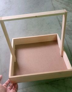 Wooden Basket With Handle (12*12)