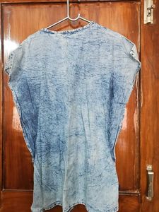 Denim Look Tunic Top