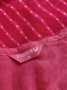Pink Embellished Kurti Set With Pants