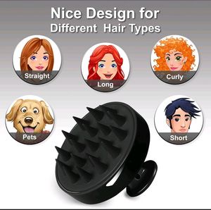 Black 1pc Handheld Scalp Massager Shampoo Brush