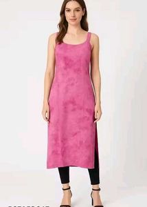 Olive Green Tie-Dye Kurti,Pink, Purple,Orange