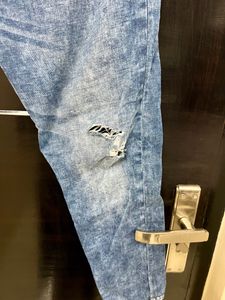 Benetton mid waist cropped light fade jeans