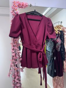 Burgundy Wrap Top