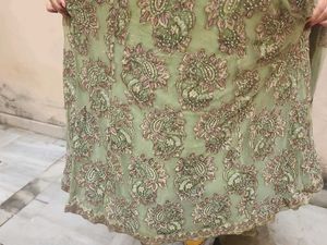 Green Embroidered Ethnic Gown