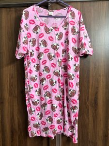 Pink Novelty Print T-Shirt Dress