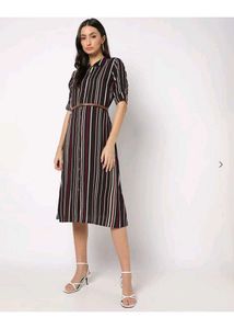 Striped Midi Shirt Dress