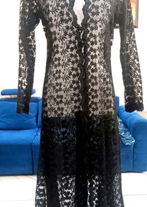 Elegant Black Lace net dress