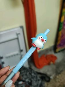 Cute Miniso Black Gel Pen ,Freebiee Pencil
