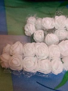 White Rosebud Hair Pins
