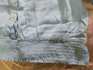 Button down shirt scrunch Top