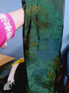 new brasso olive Green Printed Saree