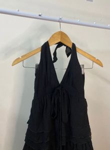 Mini Black Halter Neck Dress