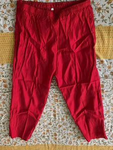 Red Embroidered Ethnic Kurta