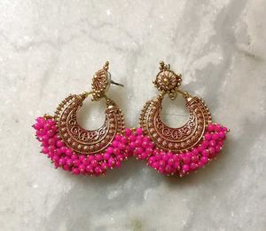 Regal Radiance:  Magenta Jhumka Earring