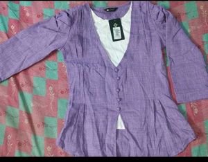 Lilac Button-Down Top