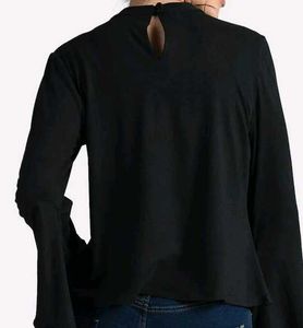 A-line Black Bell Sleeve Top