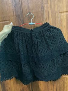 Black Tiered Lace Skirt
