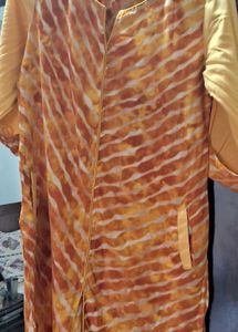 Strip Mustard Kurti