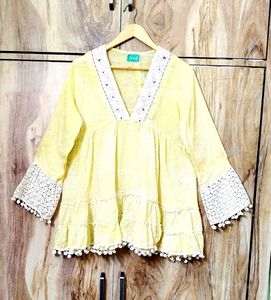 Light Yellow Cotton Top Bust Size-36-38