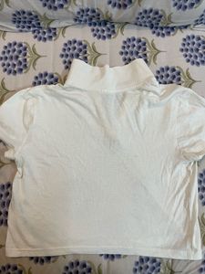 h&amp;m cute button down cropped polo shirt