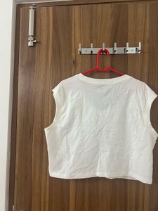 Off White Crop Top From Roadster