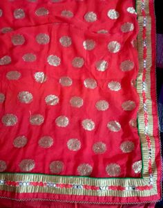 Tomato Red Pure shiffon Saree