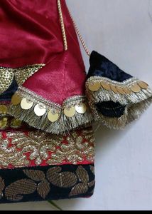 Ethnic Maroon Potli Bag