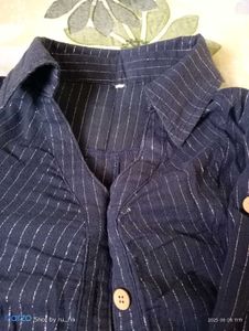 Korean style Navy Stripe Blouse